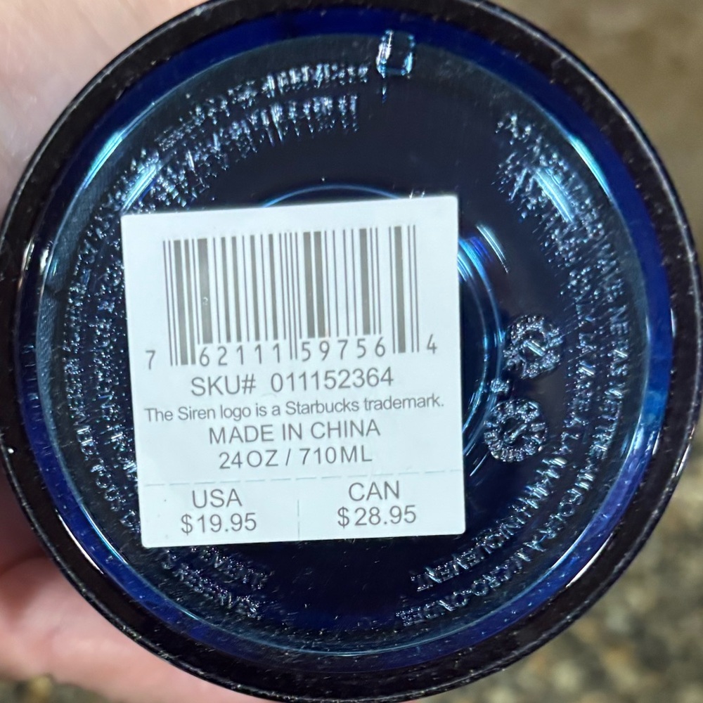 Starbucks Blue Wave Under the Sea Floral Holographic Cold Cup Tumbler Venti 24oz - Picture 6 of 8